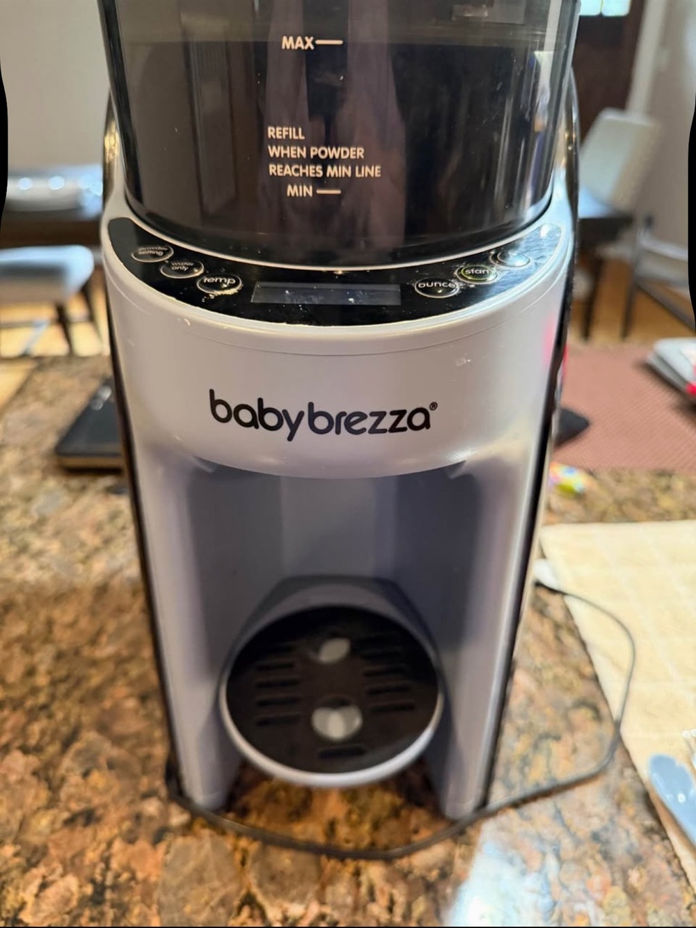 Baby Brezza Formula Pro Baby Bottle Maker in grayish-blue and Black